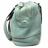 Coach Hampton XL Teal Zip Pebbled Leather Shoulder Bag