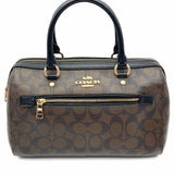 Coach  Rowan Coated Canvas Brown Boston Signature Satchel