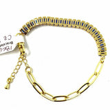 18KT GF Blue / Gold Tone Tennis Cubic Zirconia Bracelet