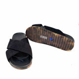 ROTHY'S The Weekend Women's Black Size 8.5 Criss-Cross Knit Slide