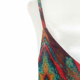 alice+olivia Women's Multi-Color Size L mini Ruffled Sleeveless Abstract Dress