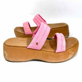 reef Women's Pink Beige Size 9 Platform Suede Slide Sandals
