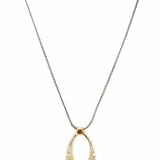 Brighton Two-tone Pendant 19" Hoop Necklace