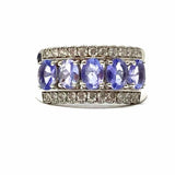 Stauer size 8 .925 Sterling Silver Multi-stone Tanzanite Ring