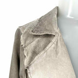 SUZY D Women's Gray Size M Asymmetrical Suedette Jacket