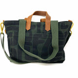 Ubuntu Commuter Safari Kuba Canvas Black Green Multi-Carry Heart Tote