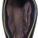 Coach Signature Chain Black Zip Leather Crossbody