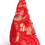 Dress The Population Women's Red Size L sheath Lace Dress
