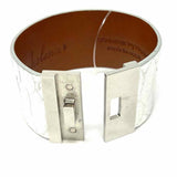 Leigh Elena Leather Silver 7" python Cuff