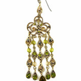 Statement Gold Tone Chandelier embellished Earrings
