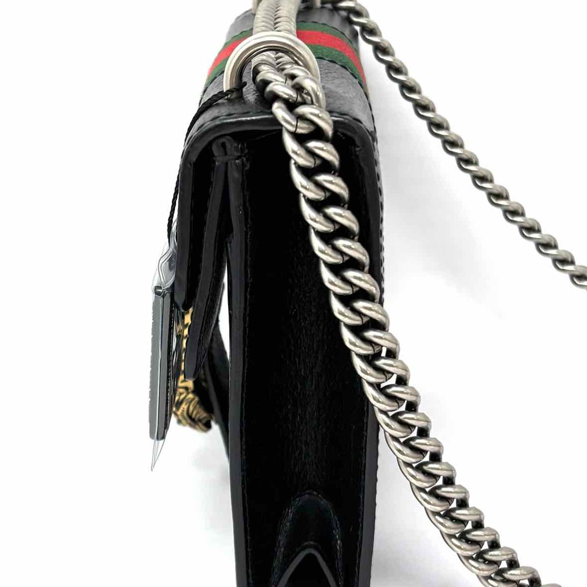 Gucci Dionysus Mini Flap Black Pewter Gold Tone Hardware Made in Italy Crossbody
