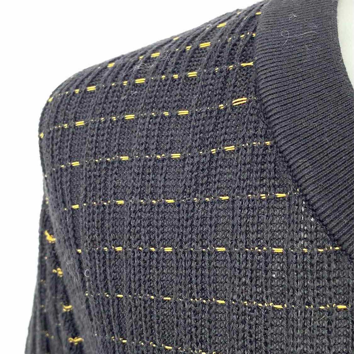 Phillip Lim Women's Black Gold Size L Long Sleeve Knit Stripe Dress