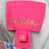 Lilly Pulitzer Women's Blue Pink Size 12 Tiered Coral Dress