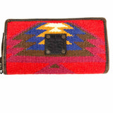 STS Cotton Red Zip-Around Tribal Wallet