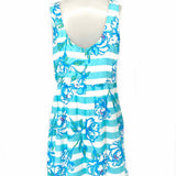 Lilly Pulitzer Women's Blue Size 12 Sleeveless Stripe Dress