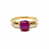 Davidson & Sons size 5.5 10K Yellow Gold Cabochon Synthetic Star Sapphire Ring