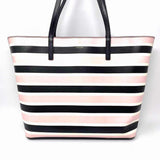 Kate Spade Janie Medium Black Pink Stripe Tote