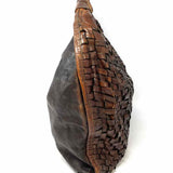 CAMPOMAGGI Edera Atena Dark Brown Hobo Woven Leather Shoulder Bag