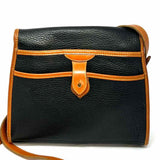 Dooney & Bourke All-Weather Essex Black Vintage Brown Pebbled Leather Crossbody