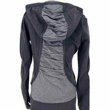 Lululemon Pure Balance Women's Black Gray Size 8 Zip Ruched Hoodie