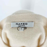 NAKED CASHMERE Women's Cream Size L Crew Cashmere Short Sleeve Top
