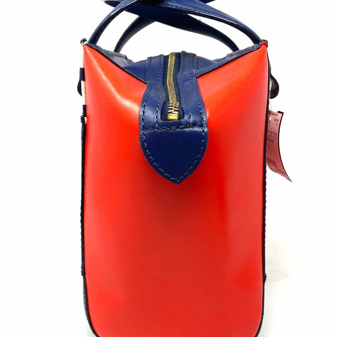 Kate Spade Park Avenue Beau Red White Blue Color Block Leather Satchel