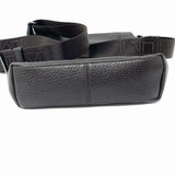 TUMI Brown Flap Pebbled Leather Messenger Bag