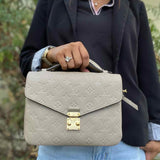 LOUIS VUITTON Pochette Metis Leather Taupe Monogram Empreinte Leather Crossbody