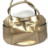 Cole Haan Gold Hobo Metallic Leather Tote