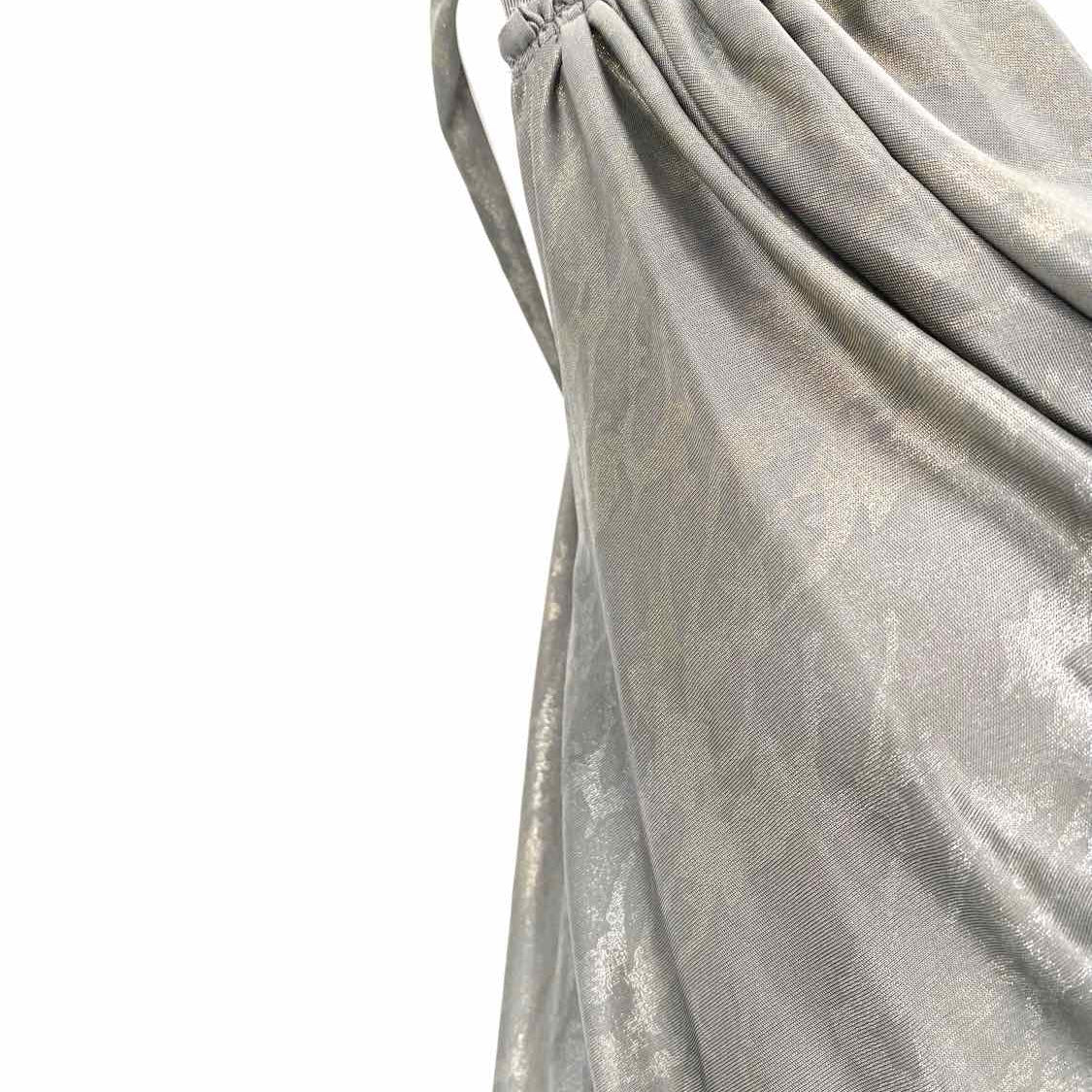 All Saints Women's Gray/Gold Polyester Blend Shimmer Size 6 Dress