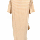 Vince Women's Beige Size L Asymmetrical Short Sleeve Cotton Stripe Dress
