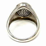 Estate size 8 925 Sterling Silver Cluster Blue Gem Ring