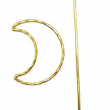 Gold Tone Moon Hammered Hair Clasp