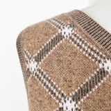 REDONE Women's Beige Size L Sweater Wool Blend Argyle Vest