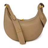 Songmont Luna Convertable Taupe Crescent Pebbled Leather Crossbody