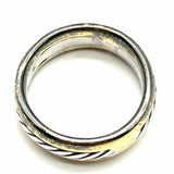 DAVID YURMAN size 8 925 & 18K Two-tone Band Cable Ring