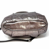 Coach Madison Silver Metallic Leather Satchel
