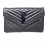 Saint Laurent 2020 Cassandre Envelope Black Quilted Pebbled Leather Crossbody
