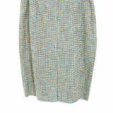 Oscar de la Renta Women's Teal Yellow Size 14 pencil Tweed Skirt
