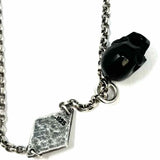 The M Jewelers 925 Sterling Silver Pendant 28" Skull Necklace