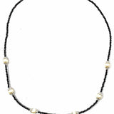 Gabriel & Co .925 Sterling Black Ivory Beaded 24 in Pearl Necklace
