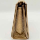 Stuart Weitzman Gold Flap Shiny Evening Clutch