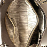 Salvatore Ferragamo Silver Tote Metallic Leather Shoulder Bag