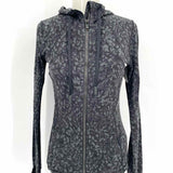 Lululemon Define Hooded W4BCJS Women's Black/Gray Size 6 Zip Abstract Jacket