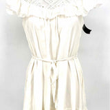 LINI Women's White Short Sleeve Ruffled Dress