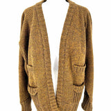 DOLCE & GABBANA Women's Brown Size 42/6 Open Front Acrylic Blend Cardigan