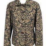 WEEKEND MaxMara Women's Brown/Black Size 12 Button Down Paisley Jacket