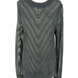 L'AGENCE Chenille Women's Black Size M Crew Ribbed Sweater