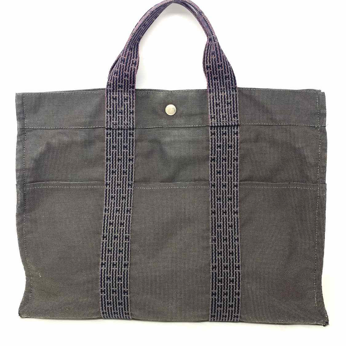 Hermes Toile Fourre-Tout GM Canvas Gray Tote
