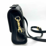 Coach Vintage Court Black Top Handle Turnlock Leather Crossbody